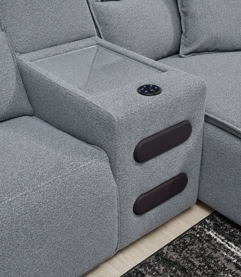 ModMax II Reclining Sectional with Chaise and Audio Console
